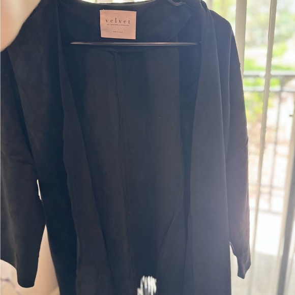 Velvet by Graham & Spencer Black Cardigan with Fringe Details - Picture 9 of 10